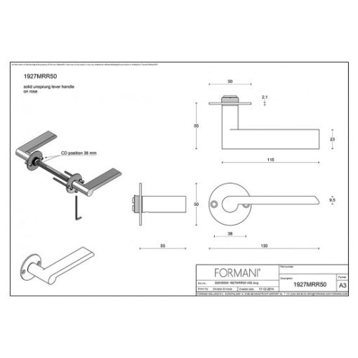 Formani Timeless 1927MRR50 Polírozott natúr sárgaréz körrozettás