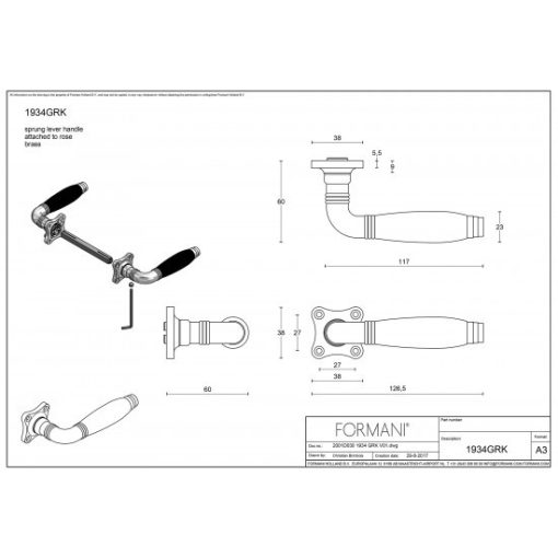Formani Timeless 1934GRK Fényes nikkel + ébenfa négyzetrozettás