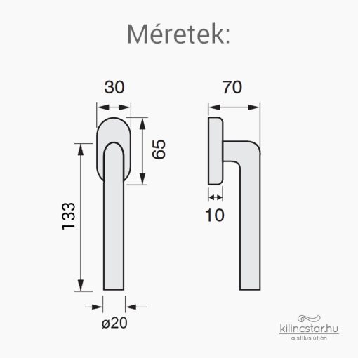 Image pro Rozsdamentes acél ablakkilincs