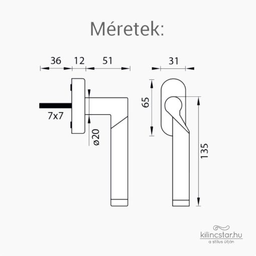 Viva Króm-Rozsdamentes acél ablakkilincs