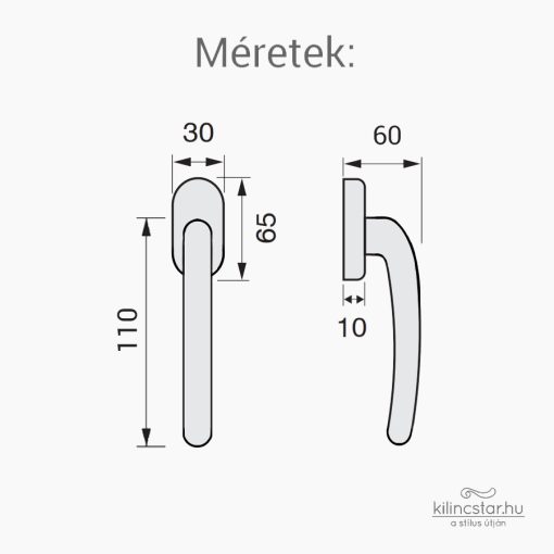 Claudia Vario réz ablakkilincs