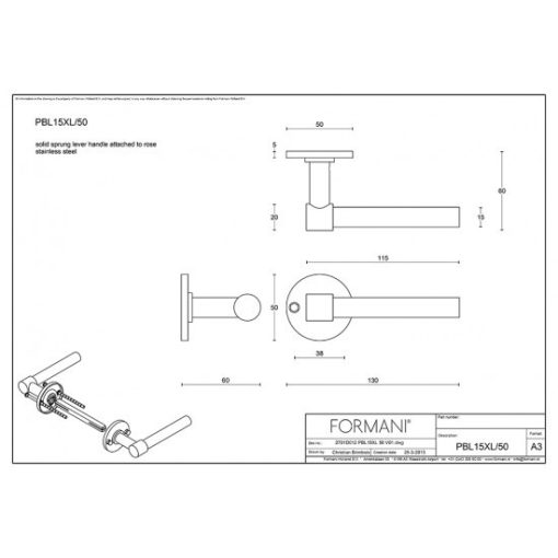 Formani One PBL15XL/50 Bronz körrozettás