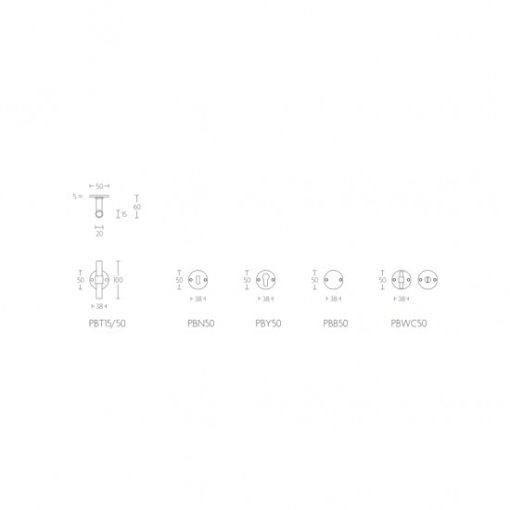 Formani One PBT15/50 Szatén fekete körrozettás